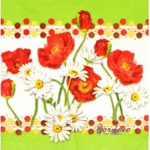 Serwetka decoupage firmy AMBIENTE maki i margaretki 33x33cm